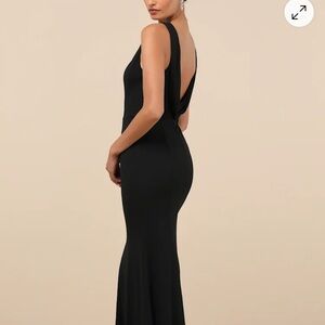 Lulus Maike Black Cowl Back Mermaid Maxi Dress